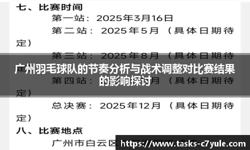 广州羽毛球队的节奏分析与战术调整对比赛结果的影响探讨