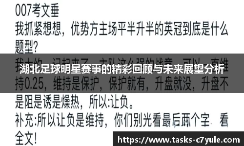 湖北足球明星赛事的精彩回顾与未来展望分析